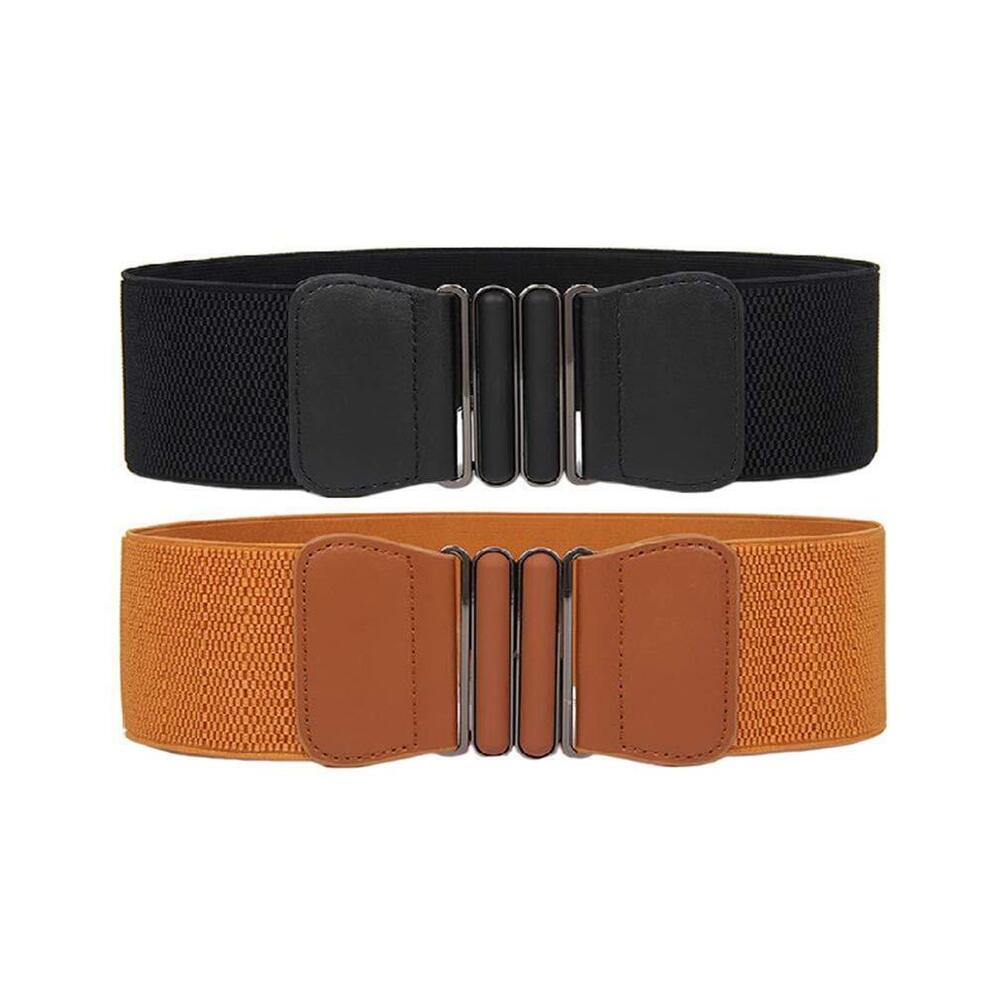 8764 3 Pack Women's Elastic Wide Stretchy Waist Cinch Belt Waistband